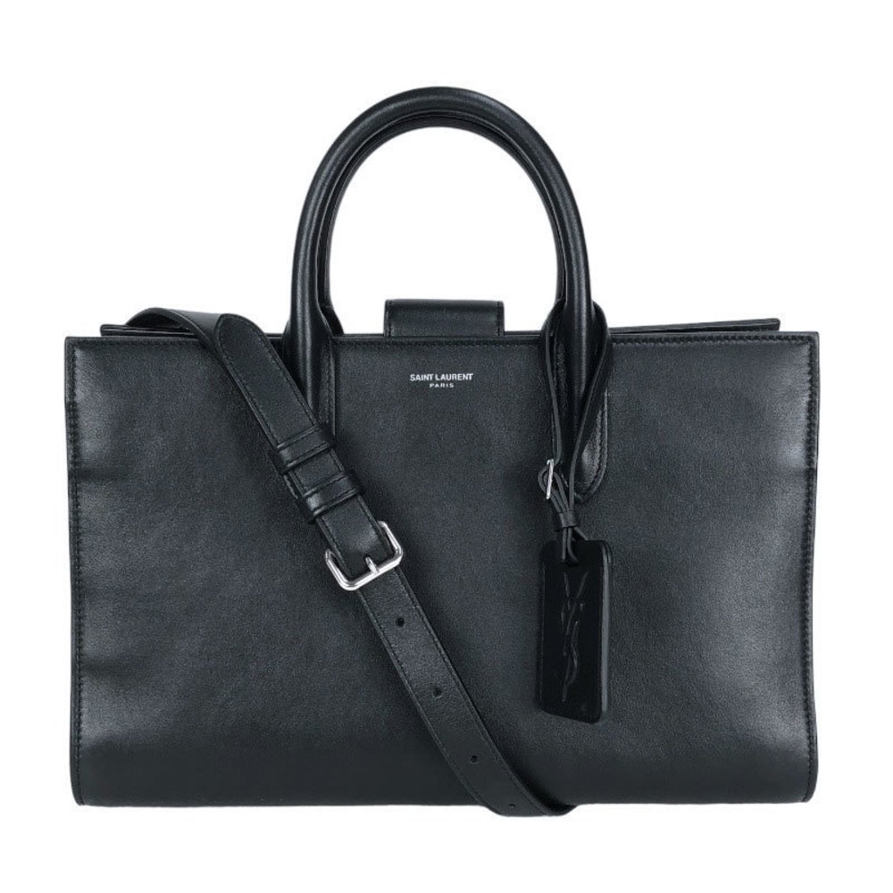Saint Laurent Gauche Calf Black Tote Bag